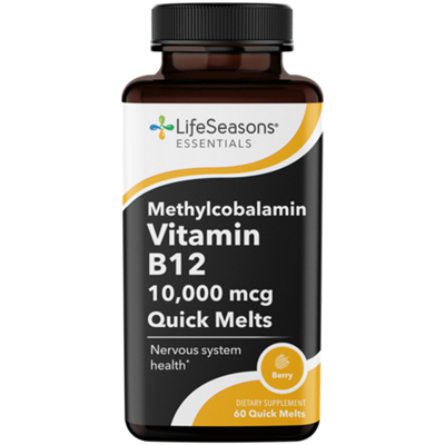 Methylcobalamin Vitamin B12 Quick Melts For Nervous System Health - 10,000 mcg - Berry (60 Quick Melts)