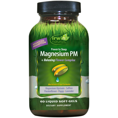 Magnesium PM Power to Sleep + Relaxing Flower Complex - Melatonin-Free Formula (60 Liquid Soft-Gels)