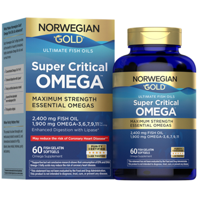 Norwegian Gold Super Critical Omega - 2,400mg Fish Oil (60 Softgels)