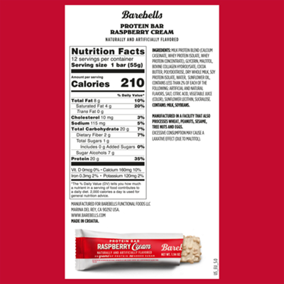Protein Bar - Raspberry Cream (12 Bars)