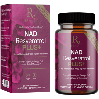 NAD Resveratrol PLUS+ - 200mg Niacinamide & 1000mg Trans-Resveratrol (30 Capsules)