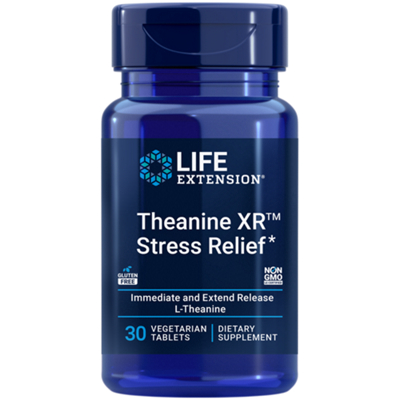 Theanine XR Stress Relief - Immediate & Extend Release L-Theanine (30 Tablets)