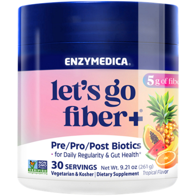 Let's Go Fiber+ Powder for Gut Health - Tropical (30 Servings)