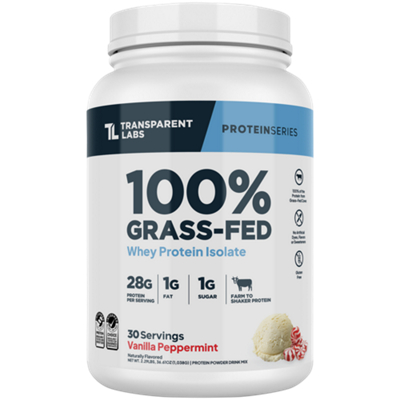 100% Grass-Fed Whey Protein Isolate Powder – Vanilla Peppermint (2.29 lbs./30 Servings)