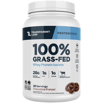100% Grass-Fed Whey Protein Isolate Powder – Chocolate Pretzel (2.41 lbs./30 Servings)