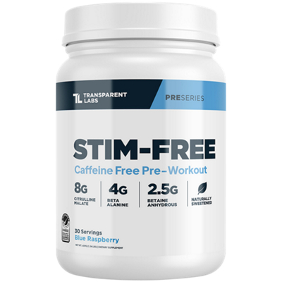 Stim-Free Pre-Workout - Blue Raspberry (1.34 Lbs. / 30 Servings)