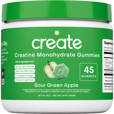 Creatine Monohydrate Gummies - Sour Green Apple (45 Gummies)