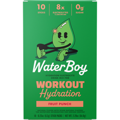 Workout Hydration Electrolyte Drink Mix - Fruit Punch (10 Stick Packs)