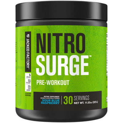 Nitro Surge Pre-Workout - Sour Blue Raspberry (11.53 Oz./ 30 Servings)