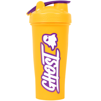 GHOST Shaker Bottle with Wire Whisk BlenderBall - Legendary Gold (28 Fl. Oz.)