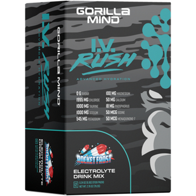 I.V. Rush Advanced Hydration - Electrolyte Drink Mix - Rocket Frost (12 Packets/0.24 Oz.)