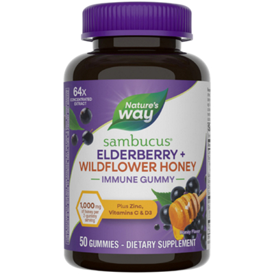 Sambucus + Elderberry and Wildflower Honey Immune Gummy (50 Gummies)