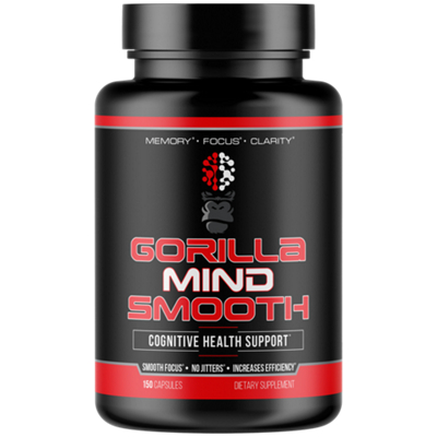 Gorilla Mind Smooth - Cognitive Health Support - Smooth Focus, No Jitters & Increases Efficiency (150 Capsules)