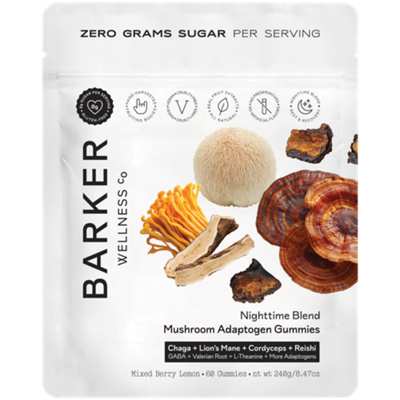 Mushroom Adaptogen Gummies - Nighttime Blend - Mixed Berry Lemon (60 Gummies)      