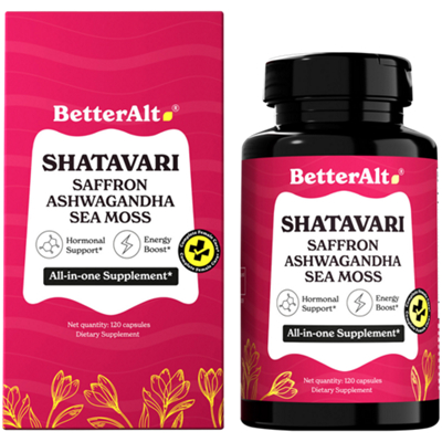 Shatavari Saffron Ashwagandha Sea Moss - Hormonal Support & Energy Boost (120 Capsules)