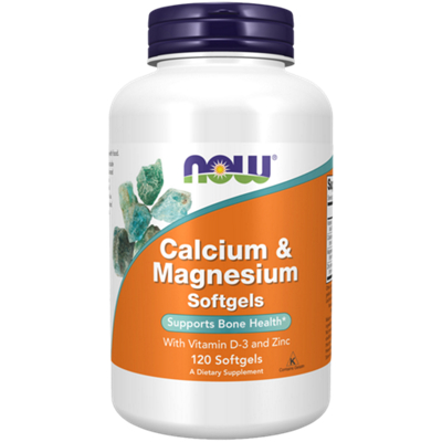 Calcium & Magnesium - Supports Bone Health - Vitamin D3 & Zinc (120 Softgels)