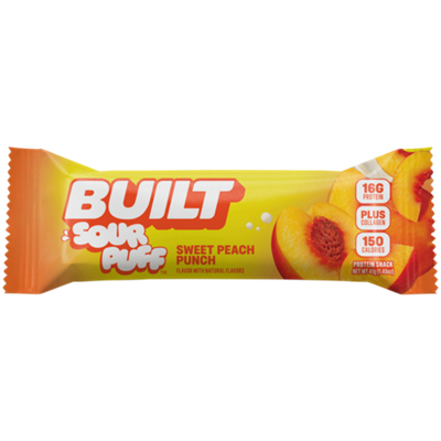 Built Sour Puff Protein Bar - 16g Protein - Sweet Peach Sour (1 Bar)