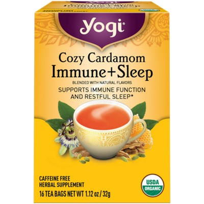 Organic Cozy Cardamom Immune + Sleep Tea - Caffeine Free (16 Tea Bags)