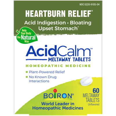 Heartburn Relief - Acid Indigestion, Bloating & Upset Stomach - Homeopathic Medicine (60 Meltaway Tablets)