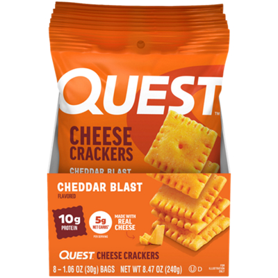 Cheese Crackers - 15g Protein - Cheddar Cheese (6 Bags)
