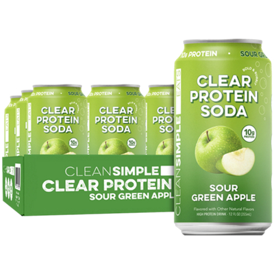 Clear Protein Soda - 10g Protein - Sour Green Apple (12 Drinks, 12 Fl. Oz. Each)