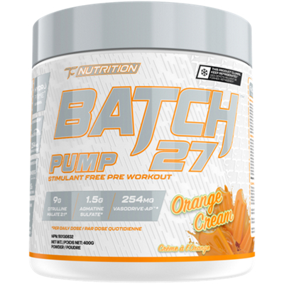 Batch 27 Non-Stim Pre Workout - 254mg Vasodrive AP - Orange Cream (11.99 oz./20 Servings)