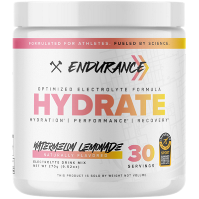 Endurance Hydrate - Electrolyte Drink Mix Powder - Watermelon Lemonade (30 Servings)