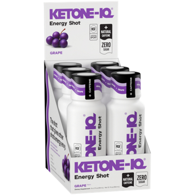 Ketone IQ - Energy Shot - Natural Caffeine - Grape (6 x 2 fl oz.)