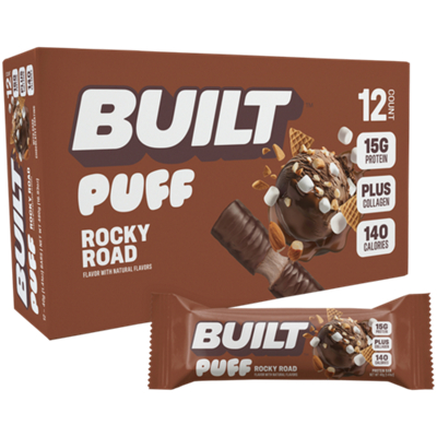 Built Puff Protein Bar - 16g Protein - Rocky Road (12 Bars)