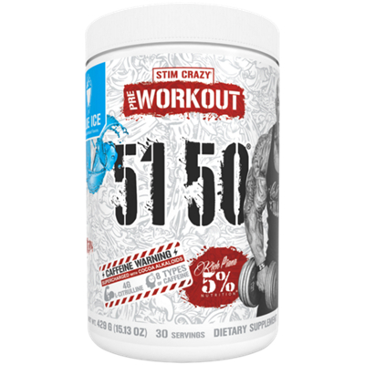 51 50 Pre Workout - Supercharger with Cocoa Alkaloids - Blue Ice (15.13 oz./30 Servings)