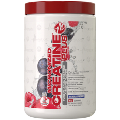 Micronized Creatine Plus - Pure Pharma Creatine + Amazing Flavor - Blue Raspberry (60 Servings)