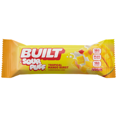 Built Sour Puff Protein Bar - 16g Protein - Tropical Mango Burst (1 Bar)