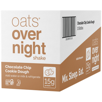 Oats Over Night Shake - 15g  Protein - Chocolate Chip Cookie Dough (10 Bottles)