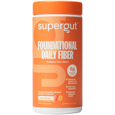 Foundational Daily Fiber Powder - Supports Healthy Gut Microbiome - Peach Mango (18 Servings)