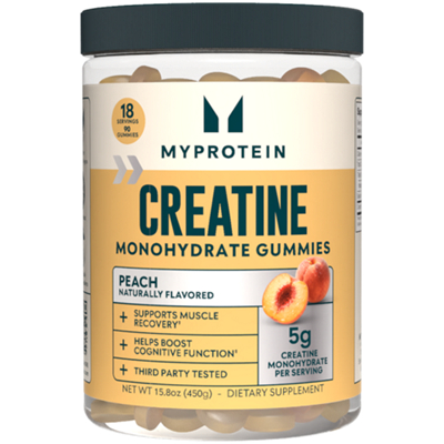 Creatine Monohydrate Gummies - Supports Muscle Recovery - 5g Creatine - Peach (90 Gummies)
