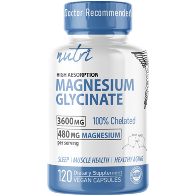 Magnesium Glycinate - Sleep, Muscle Health & Healthy Aging (120 Vegan Capsules)