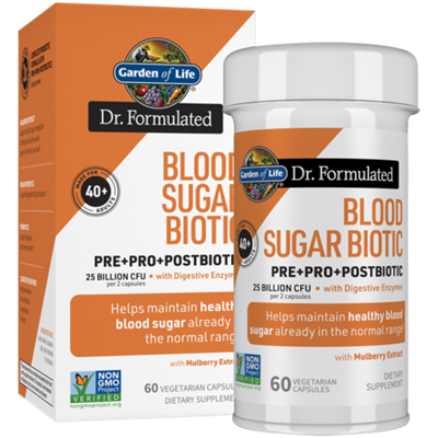 Blood Sugar Biotic 40+ - Pre+Pro+PostBiotic - 25 Billion CFU - Maintains Healthy Blood Sugar (60 Vegetarian Capsules)