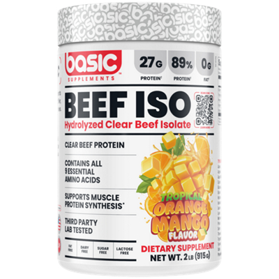 Beef Iso - Hydrolyzed Clear Beef Isolate - Clear Beef Protein - 27g Protein - Orange Mango (30 Servings)