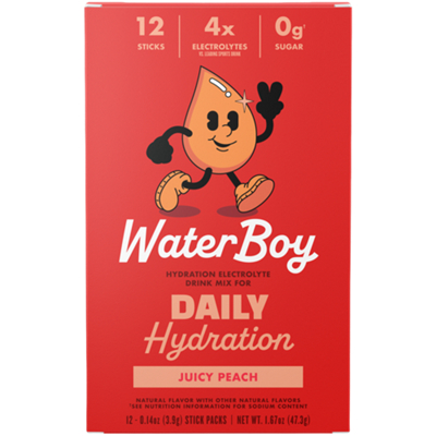 Hydration Electrolyte Drink Mix - Daily Hydration - 0g Sugar - Juicy Peach (12 Stick Packs)