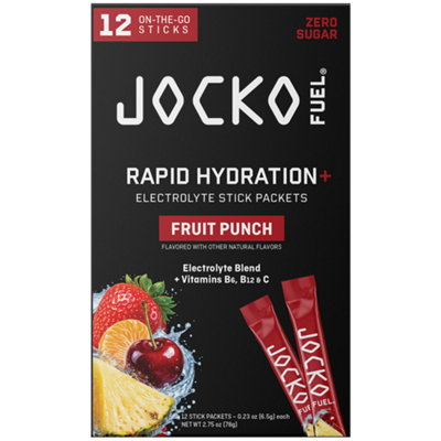 Rapid Hydration + - Electrolyte Blend + Vitamins B6, B12 & C - Fruit Punch (12 Stick Packets)