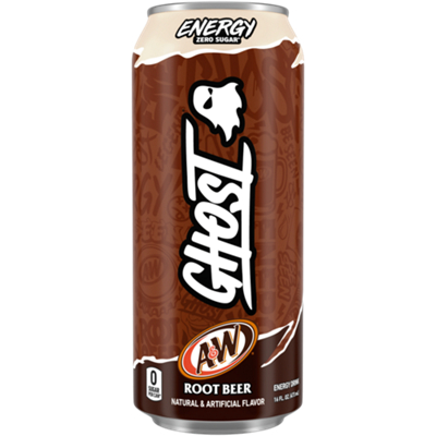 GHOST Energy Drink - Zero Sugar - A&W Root Beer Limited Time Flavor (12 Drinks, 16 Fl Oz. Each)