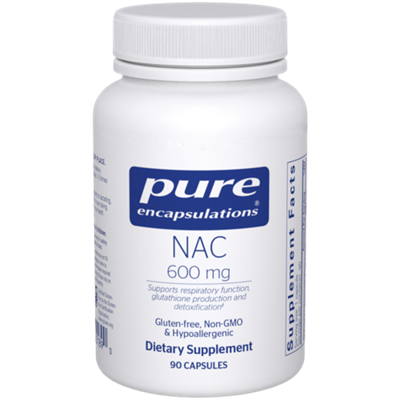 Pure NAC 600 mg - Supports Respiratory Function, Glutathione Production & Detoxification (90 Capsules)