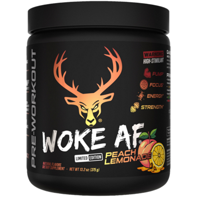 Woke AF High-Stimulant Pre-Workout - Limited Edition Peach Lemonade (13.2 oz. / 30 Servings)