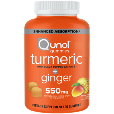 Turmeric with Black Pepper Extract - + Ginger - 550 mg - Pineapple (90 Gummies)