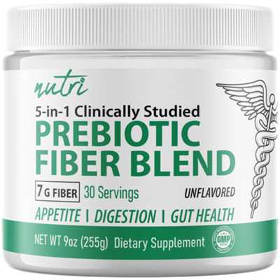 5-in-1 Clinically Studied Prebiotic Fiber Blend - Appetite, Digestion & Gut Health - Unflavored (9 oz./30 Servings)