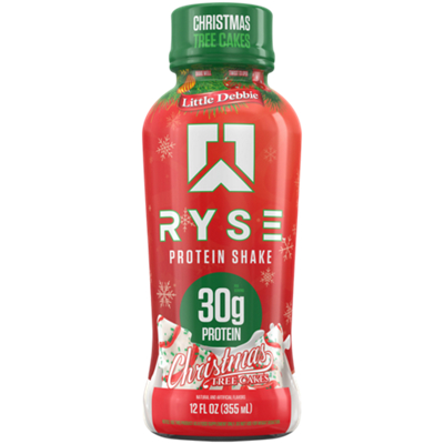 RYSE Protein Shake – Little Debbie Christmas Tree Cakes Limited Time Flavor (12 Drinks / 12 Fl Oz Each)