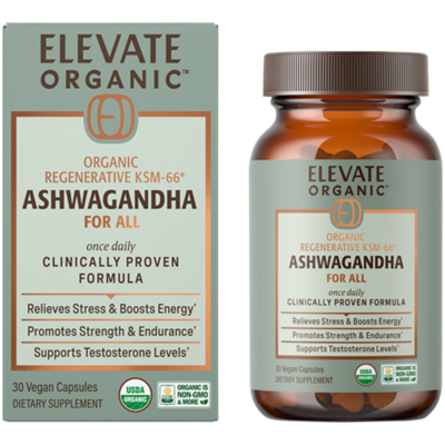Organic Regenerative KSM-66 Ashwagandha For All - Once Daily (30 Vegan Capsules)