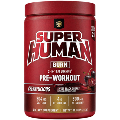 Super Human Burn - Pre-Workout - Bulk Juice - Sweet Black Cherry  (11.11 oz.)