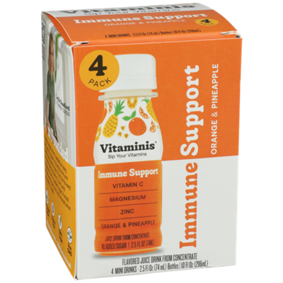 Immune Support - Vitamin C, Magnesium & Zinc - Orange & Pineapple (4 Mini Drinks/2.5 fl oz.)