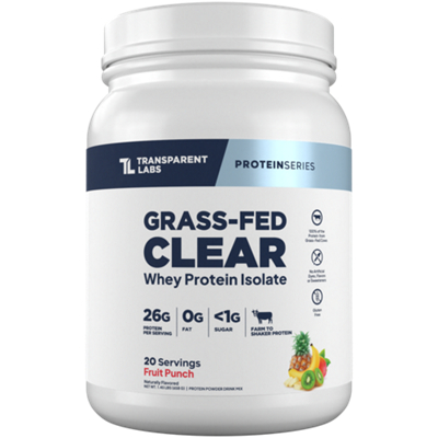 Grass-Fed Clear Whey Protein Isolate Drink Mix - Fruit Punch (1.45 Lbs. / 20 Servings)